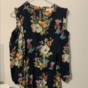 Black Floral Monteau Cold Shoulder Dress size Med
